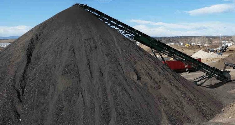 pile of asphalt in landfill to be recycled
